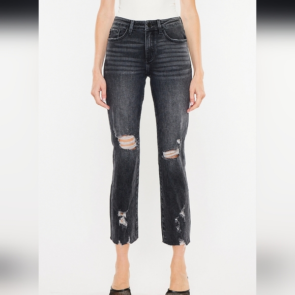 SOLD Kancan charcoal ankle length straight leg mid rise, Size 31/15 - Picture 4 of 16